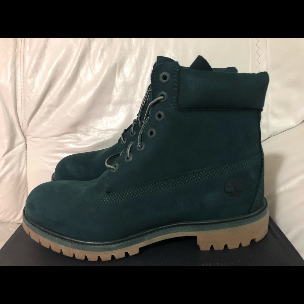 Timberland 6 Inch Premium Dark Green Boots Limited